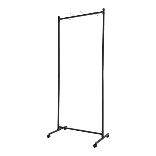 Hanging Yoga Mat Holder, Metal Rolling Yoga Mat cart, Double-Sided Storage Rack with wheels, Floor Standing Square Tube Storage Shelf for Home Gym, Fitness Club,Yoga Studio (Black)