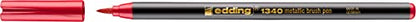 edding 1340 Metallic Brush Pen - red Metallic - 1 Pen - Flexible Brush Nib 1-6 mm - Metallic Marker for Lettering, Drawing and Sketching - high opcaity Even on Darker Paper