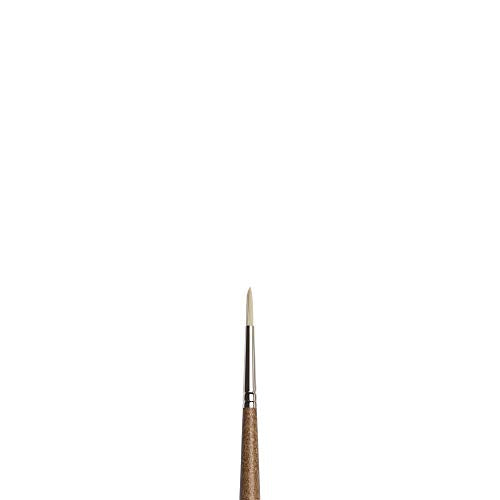 Winsor & Newton Artists' Oil Synthetic Brush, Round #2 | Synthetic Flagged Bristles, Excellent Color Carrying Capacity, Handmade in England, For Oil Paint - style: Round #2