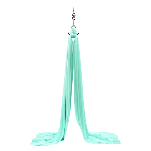Aerial Yoga Hammock, 440 lbs Capacity Ceiling Mounted Aerial Silks Kit with 360° Swivel, Polyester Fabric for Home Gym Studio, 16.4ft - color: Green, size: 5M/16.4FT