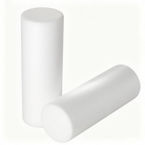 Cylinder Bolster Pillow Insert Set of 2, Bedding Round Pillows Inserts for Indoor and Outdoor Foam Filled, Only Insert (White, 10 * 60in) - size: 10*60in