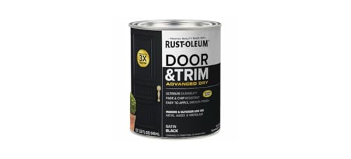Rust-Oleum 369383 Advanced Dry Door & Trim Paint, Quart, Satin Black - color: Satin Black