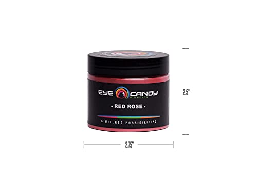 Eye Candy Pigments Premium Red Mica Powder - Red Rose (50gr) - for Epoxy, Resin, Soap, Paint, Woodworking, Acrylic Pouring, Bath Bombs, Fishing Lures - DIY Arts and Crafts Additive - color: Red Rose