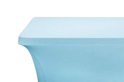 LZY Spandex Table Covers 6FT x 6FT, 2 Count, Rectangular, Bluemist, Solid, Elegant, Stretchable (4-way), Cocktail & Wedding, Perfect for Special Events - color: Bluemist, size: 6 Feet - 2 Pack