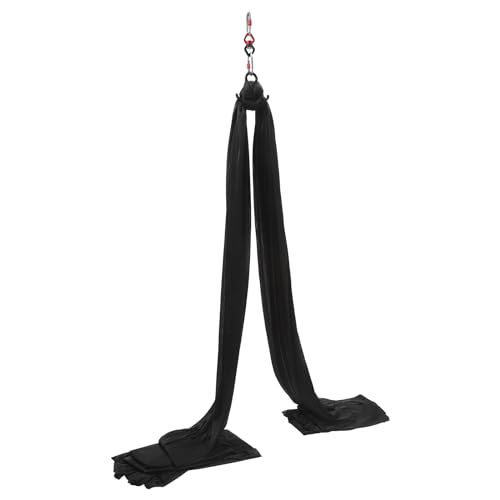 10m Aerial Yoga Practice Polyester Strap Practice Equipment Yoga Hammock Practice Kit for Fitness Gymnastics Dance Ballet, Black
