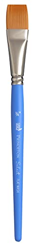 Princeton Select Artiste Flat Wash Brush, Synthetic, Short Handle, Size 3/4 inch, 1 Count - size: Size 3/4 inch