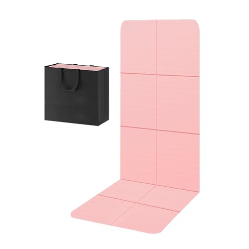 Yoga Mat for Travel, Non-Slip Yoga Mat, Exercise Mat 1/4" Thick Yoga Mat Foldable, Perfect for Pilates, Outdoor & Travel, TPE Anti-Slip Yoga Mat with Carry Bag - color: pink