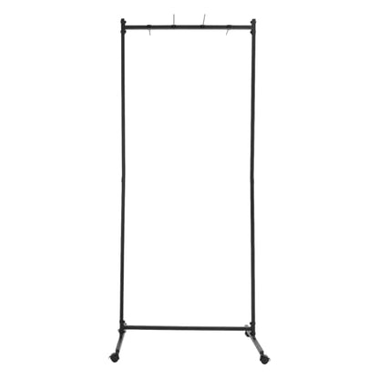 TFCFL Yoga Mat Holder Hanging, Floor Rolling Yoga Mat Cart on Wheels, Metal Storage Rack, 50lbs Capacity, 4pcs 9.8" Hooks, Adjustable Spacing for Home Gym, Fitness Club,Yoga Studio (Black)
