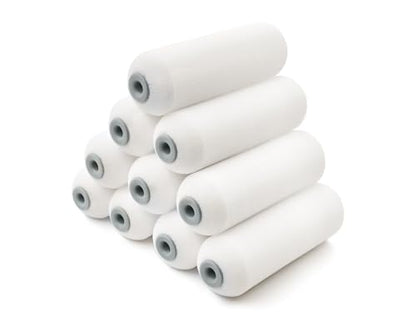 ROLLINGDOG 4 Inch Foam Paint Roller | Small Paint Roller Covers,Painting Smooth Walls or Furniture(Pack of 10) - color: 4" Roller Foam Roller Cover(10 Pc)