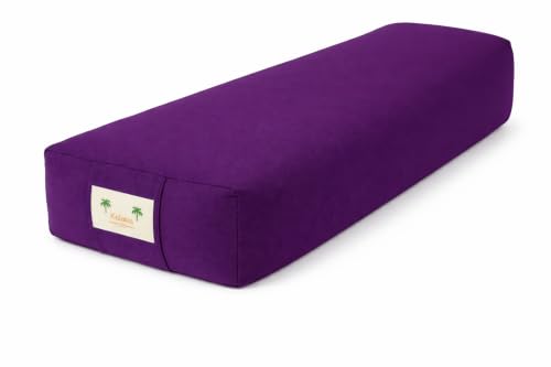 Kakaos Small Rectangual Yoga Bolster | Cotton Cover - color: Purple