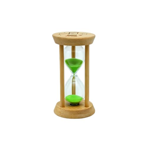 Mini Wooden Sand Timers,100% Bamboo Hourglass Sand Timers 1Min Sandglass Timer for Toothbrush Timer Games Classroom Home Office Cooking(Green+1Min) - color: Green, size: 1Min