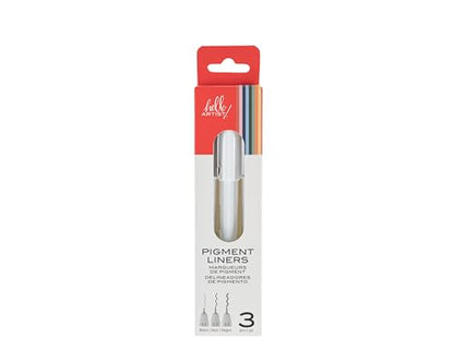 Pigment Liners, Set of 3, Black Ink, Fine Lines, Smooth Performance, .1mm, .3mm, .5mm Line Width, For Sketching, Drawing, Journaling - color: Black, style: Pigment