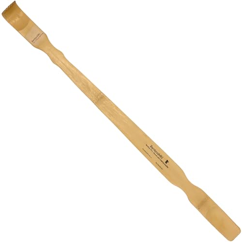 BambooMN 25 Inch Bamboo Wooden Back Scratchers Shoe Horn for Itchy Stress Relief, 20 Units - color: 25" Backscratcher Shoehorn, size: 20 Units