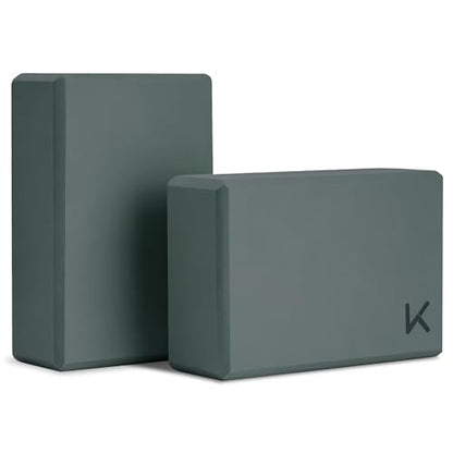 KEEP Yoga Block, High-Density EVA Foam 2 Pack Yoga Block with Non-Slip Textured Surface, Supportive, Lightweight - Ideal for Yoga - color: 2-pack-pale green