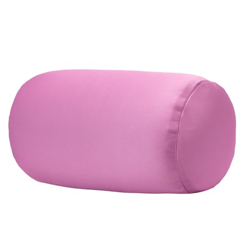 Microbead Bolster Tube Pillows with Double Cover，Squish Bean Bed Microbead Pillow Soft Neck Back Lumbar Support Smooth Cool Touch Comfortable Fabric (Purple) - color: Purple