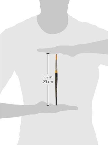 KingArt Original Gold 9040 Series, Premium Artist Brush, Golden TAKLON Round Stroke-Size: 12 - size: 12