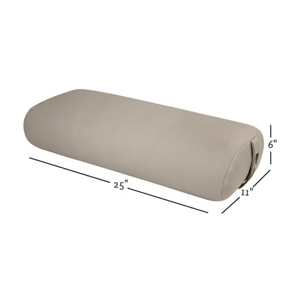 Hugger Mugger Standard Yoga Bolster - Firm, Supportive, Handmade, Durable - color: EZ Clean Taupe