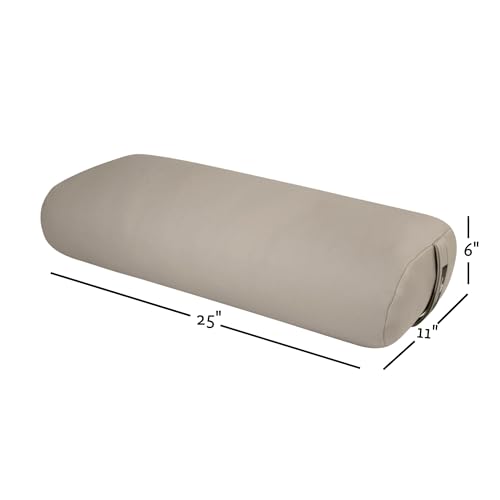 Hugger Mugger Standard Yoga Bolster - Firm, Supportive, Handmade, Durable - color: EZ Clean Taupe