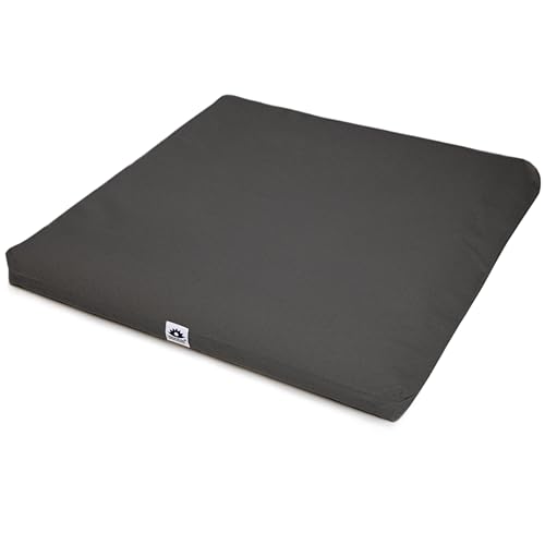 Zabuton, Eclipse line, Buckwheat Filled Meditation Cushion, 23" x 23" - color: Anthracite Grey