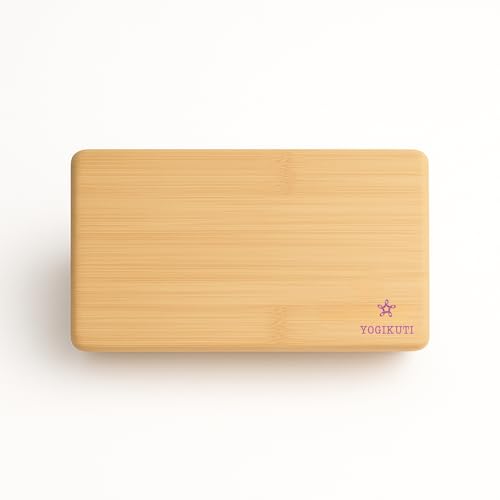 Yogikuti 대나무 요가 블록 | Iyengar 요가, 필라테스 및 스트레칭을 위한 프리미엄 천연 나무 서포트 블록 | 친환경, 미끄럼 방지, 가볍고 내구성이 뛰어난 요가 소품 균형, 유연성 및 정렬을 위한