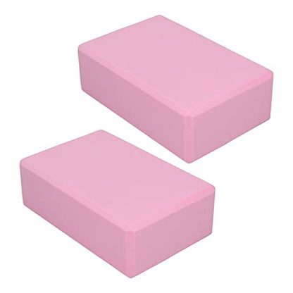 Yoga Blocks, Premium EVA Foam Non Slip Yoga Blocks 2 Pack Pink Provides Stability Support for Yoga Pilates Meditation 15 x 22.5 x 7.5cm