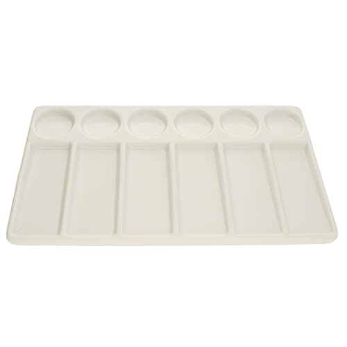 The Beadsmith Ceramic Mixing Palette – Rectangle Design Paint Holder – Arts and Crafts Accessories Organizer – 7.7' x 4.3' x .4” – 12 Compartments, (4 Palettes) - size: 7.7" x 4.3" x 0.4"