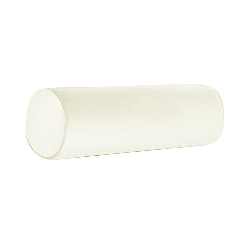 지퍼가 달린 넥 롤 베개 커버 - 침실, 거실, 소파용 보름달 볼스터/원형 실린더 베개 커버 - 단색 목 경추 베개 커버 커버 61 x 15.2cm(24 x 6인치) (크림) - color: 크림, size: 6" x 24"