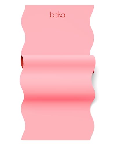 Bala Yoga Mat for Home Gym, Non-Slip Exercise Mat for Home Yoga - color: Blush, style: Wavy Mat - 5mm