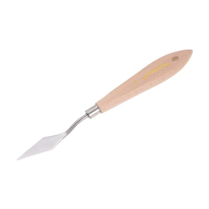 HARFINGTON No.5 Painting Palette Knife Stainless Steel Pointy Spatula | Pallet Knife, with Beech Wood Handle, for Oil Acrylic Paint Canvas Mixing Spreading