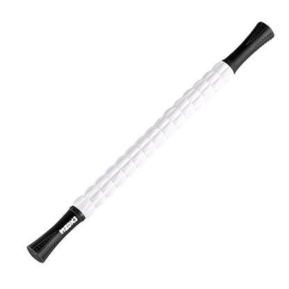 Muscle Roller Massage Roller Stick- Deep Tissue Fascia Blaster for Myofascial Pain Relief, Lymphatic Drainage & Body Sculpting, Handheld Physical Therapy & Recovery Tool (Black & White) - color: Black White