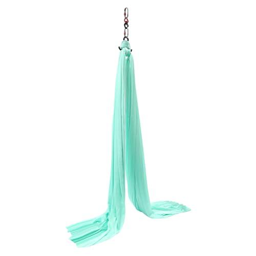 Deluxe Aerial Yoga Hammock Set – 5m/5.5yd Heavy Duty Polyester Aerial Silks Swing for Acrobatic, Circus Arts, Dance – 440lbs Capacity Yoga Trapeze with Extension Straps & Carabiners – Green