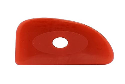 Creative Hobbies Red Soft Silicone Pottery - Pack of 2 | Ultra-Soft Ceramic Sculpting Tool for Smooth Finishing and Removing Finger Marks | Essential Tool for Potters (Shape 4) - color: Shape 4