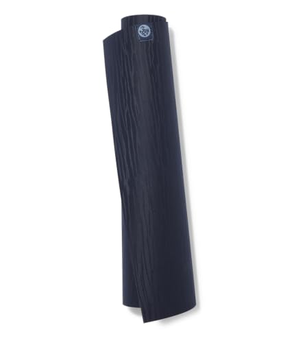 Manduka eKOLite Yoga Mat 71" - 4mm | Natural Rubber | Eco-Friendly | Soft Textured Surface | Natural Next-to-Skin Feel | 71 x 26 inches | Charcoal Grey - color: Midnight, size: 71" x 24"