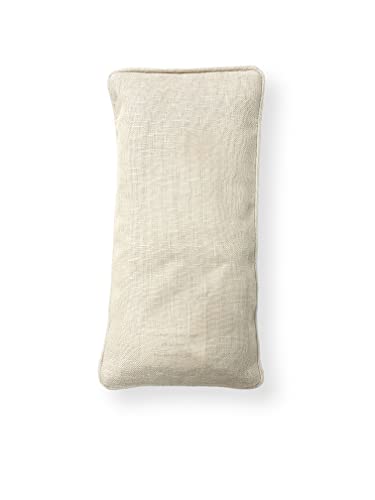 Sacksy Thyme Organic Linen Eye Pillow - Lavender & Flaxseed for Relaxation, Yoga, Stress Relief - Microwavable Heating Pad & Cool Compress - Made in USA - Gifts for Meditation - color: Beige (Unscented)