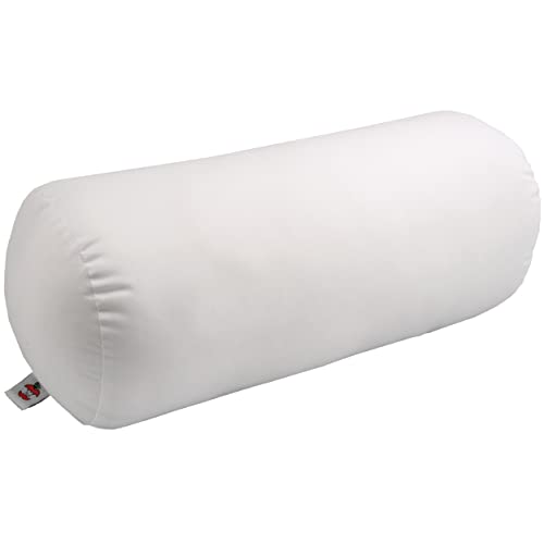 Core Jackson Roll Bolster Pillow for Neck, Back, Knee & Leg Support, WH - color: White