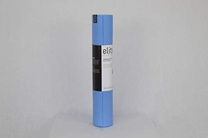 Aeromat Elite Yoga Pilates Mat 5 mm Thick (24" x 72") for Yoga or Pilates Practice, General Exercises - color: Celeste