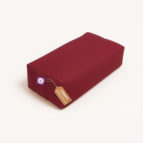 Rectangular Cotton Yoga Bolster, Yoga Pillow, Yoga Cushion, Yin yoga Bolster, Iyengar yoga bolster - color: Maroon