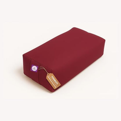 Rectangular Cotton Yoga Bolster, Yoga Pillow, Yoga Cushion, Yin yoga Bolster, Iyengar yoga bolster - color: Maroon