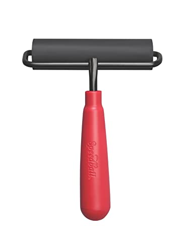 Speedball 4121 Deluxe Hard Rubber Brayer - 80 Durometer Roller with Wire Frame - 4 Inches