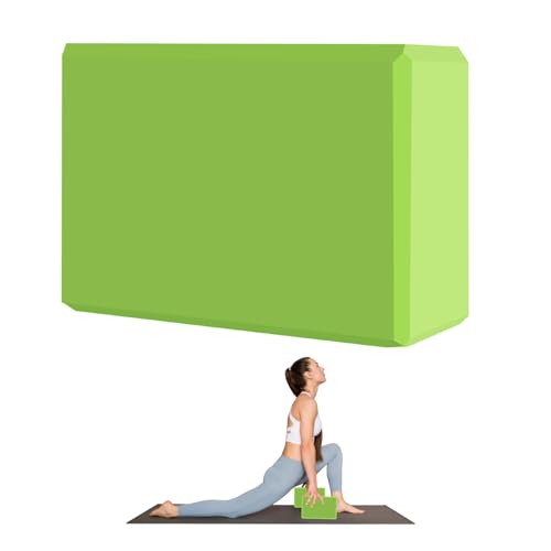 9"x6"x3" Yoga Blocks, Soft Non-Slip Surface Premium Foam Blocks, Supportive, Lightweight, Odor Resistant, Yoga Accessories for Pilates Meditation General Fitness Stretching Toning - color: green-1 Pack