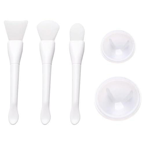WANDIC 5 Pcs Sealing Wax Stamp Scrapers Spoon Shaped Ball Shaped Scrapers Mixing Scrapers Spoon Silicone Cleaning Tools for Sealing Glue Cleaning Tool - color: White