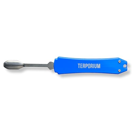 Terporium Retractable Wax Carving Tool (Single) | Stainless Steel Precision Tip Portable Pocket Tool with Blue Handle | Perfect for Wax Carving & Sculpting On-The-Go - color: Blue