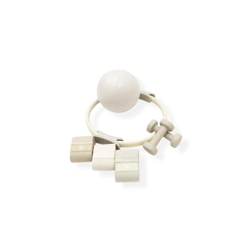 Pilates Prop Kit and Booty Band Bundle for Home Workouts- Includes Pilates Ring, Pilates Ball and 2.2 lb. Dumbbell, 3 Pack Booty Band Set-Beige