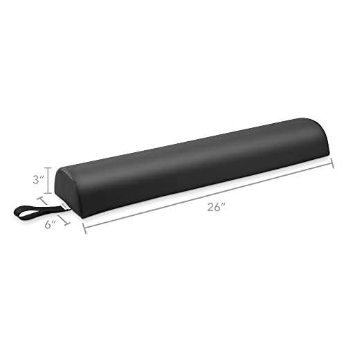 Saloniture Half Round Massage Table Bolster Pillow Pad - 26 x 6 x 3 Inch - Black - color: Black