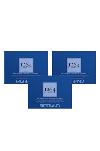 Fabriano 1264 Watercolor Pad, 18" x 24", Glue Bound, 140 lb., 3-Pack - size: 18" x 24", 3-Pack
