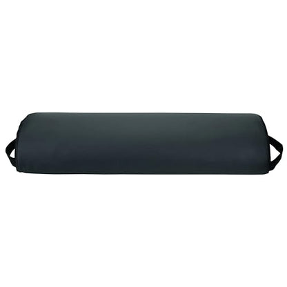ForPro Premium Jumbo Half-Round Bolster Pillow for Massage and Yoga, Oil and Stain-Resistant, 9”W x 4.5" H x 26”L, Black