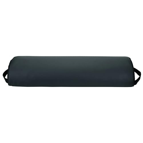 ForPro Premium Jumbo Half-Round Bolster Pillow for Massage and Yoga, Oil and Stain-Resistant, 9”W x 4.5" H x 26”L, Black