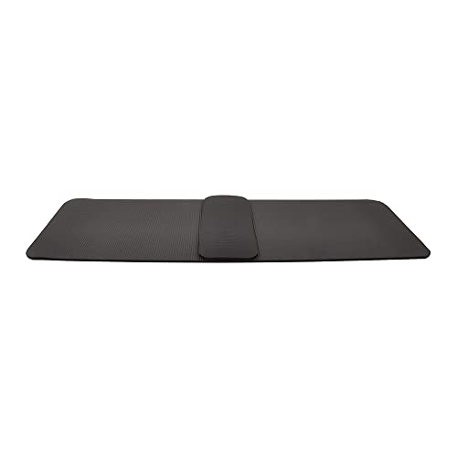 Fitvids All Purpose 1/2-Inch Extra Thick High Density Anti-Tear Exercise Yoga Mat and Knee Pad with Carrying Strap, Multiple Colors - color: Black
