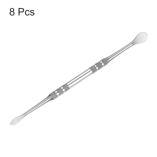 HARFINGTON 8 Pcs Wax Carving Tools 4.8" Double Ended Stainless Steel Wax & Clay Sculpting Wax Carvers Tools Modeling Spoon for Figures Clay Handmade Art Works, Silver Tone - color: Silver Tone