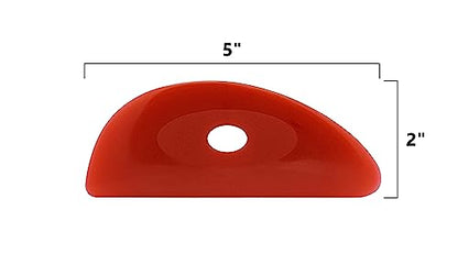 Creative Hobbies Red Soft Silicone Pottery - Pack of 2 | Ultra-Soft Ceramic Sculpting Tool for Smooth Finishing and Removing Finger Marks | Essential Tool for Potters (Shape 3) - color: Shape 3